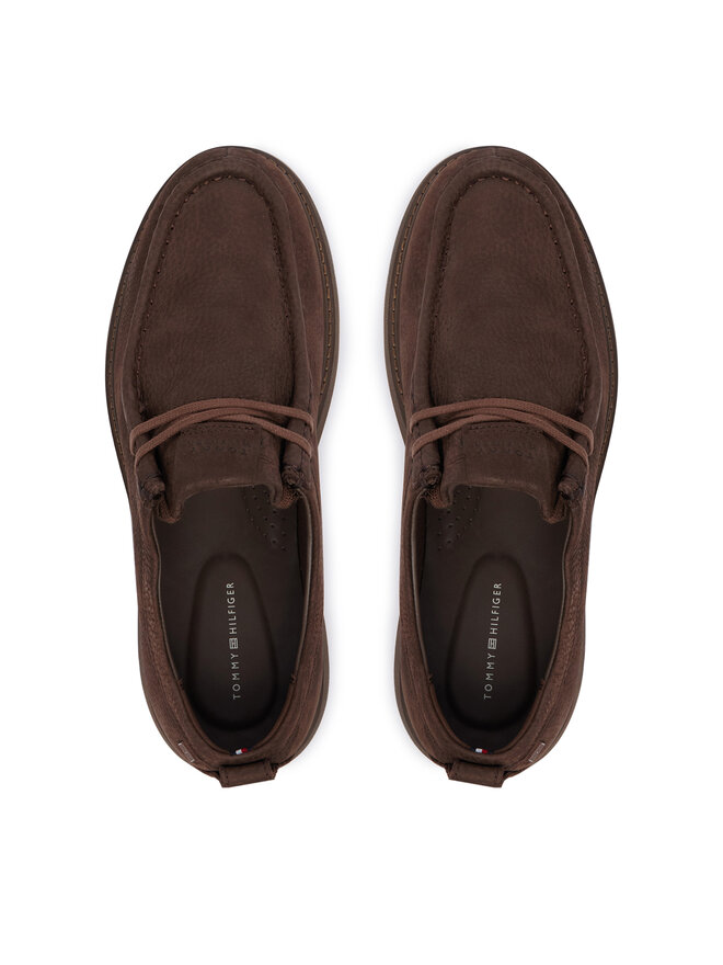 Tommy Hilfiger Halbschuhe Tommy Hilfiger Comfort Nubuck Moc Toe Shoe FM0FM05975 Dunkelbraun