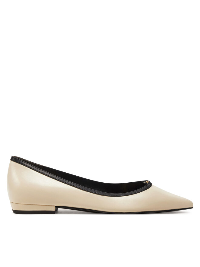 Tory Burch Балеринки Tory Burch Double T Buckle Pointed 155739 Бежов