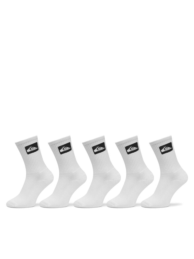 Quiksilver Sada 5 párů vysokých ponožek unisex Quiksilver EQYAA04066 Bílá