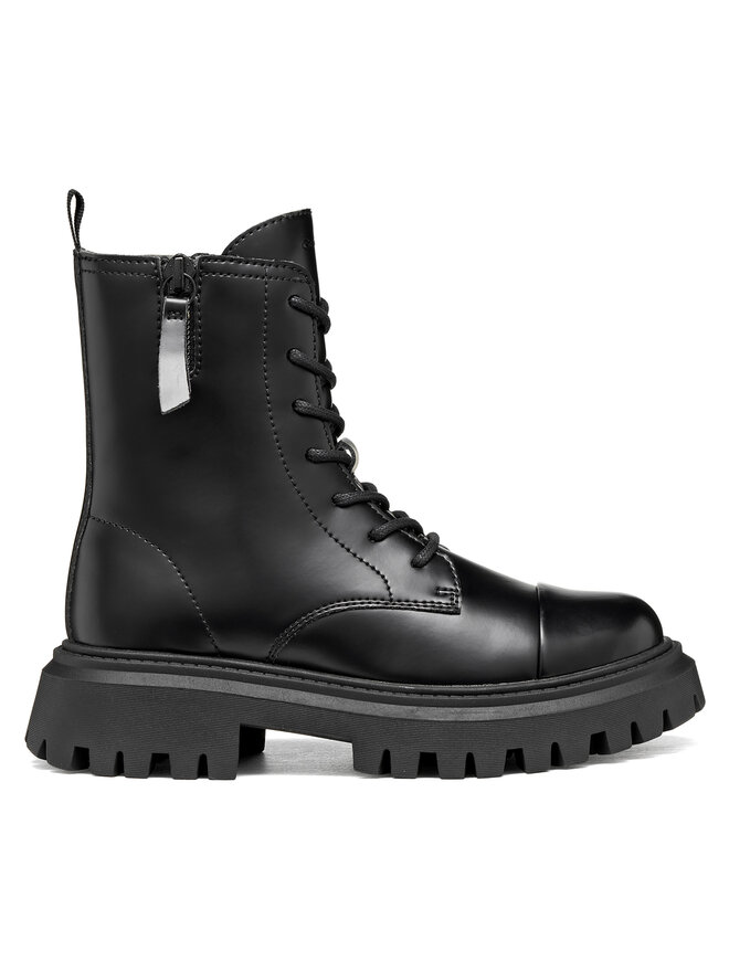 Geox Schnürschuhe Geox J Maquinnens Girl J66M6A 000CN C9999 S Schwarz