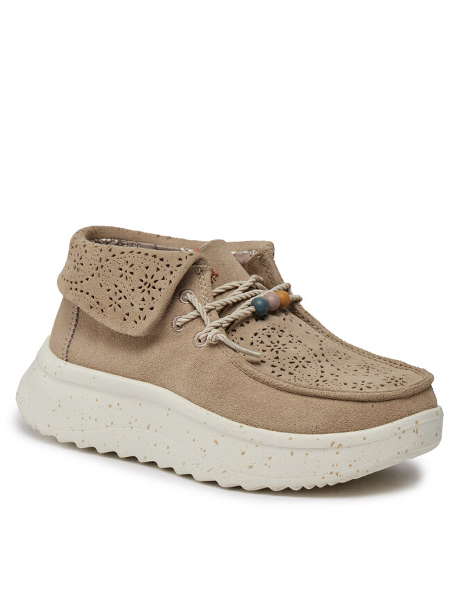 Hey Dude Półbuty Hey Dude Wendy Peak Fold Boot Suede 40256-255 Beżowy