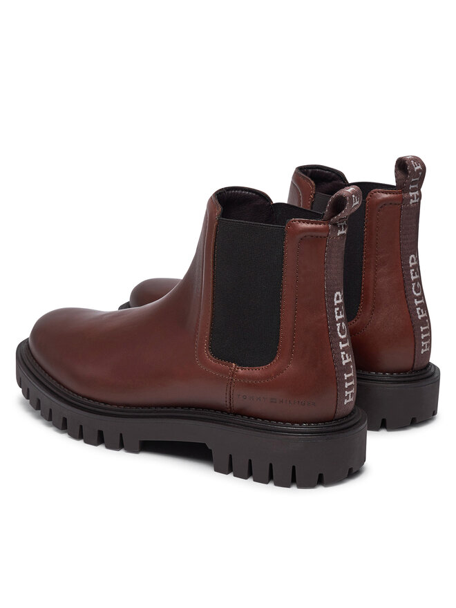Tommy Hilfiger Боти тип челси Tommy Hilfiger Casual Hilfiger Chunky Lth Chels FM0FM05197 Кафяв