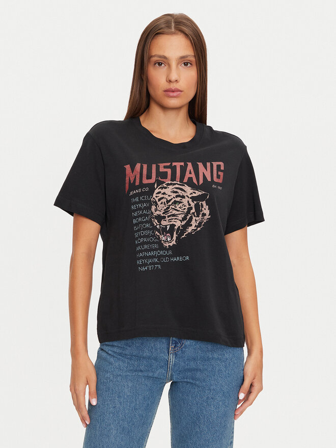 Mustang Mustang Camiseta Floris 1015457 Negro Relaxed Fit