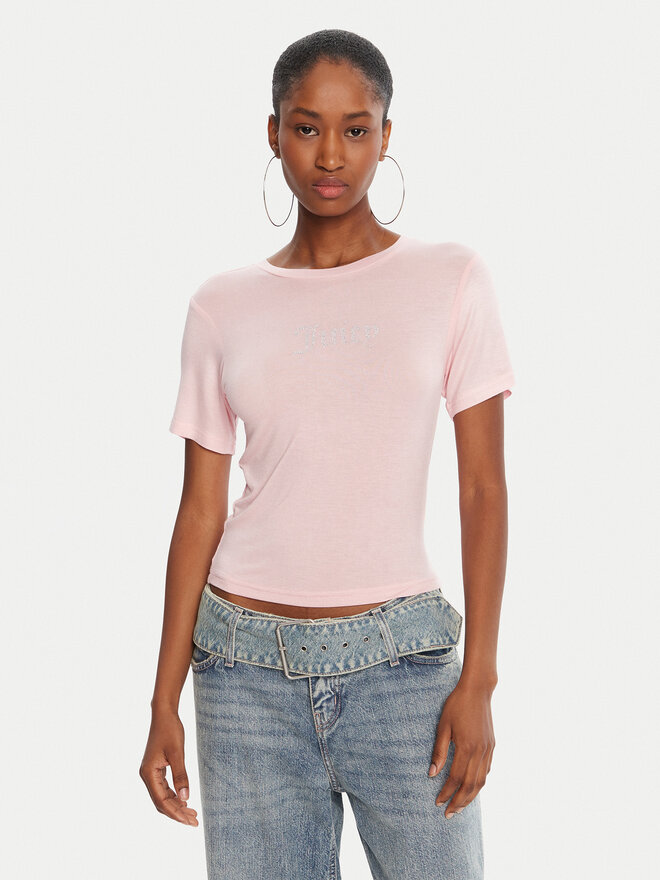 Juicy Couture Juicy Couture Camiseta Sheer JCWCT225301 Rosa Slim Fit