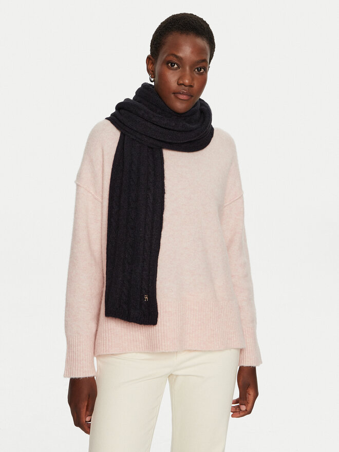 Tommy Hilfiger Šál Tommy Hilfiger Timeless AW0AW16990 Tmavomodrá