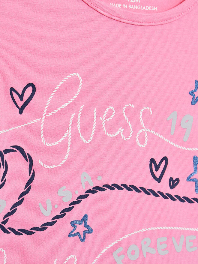 Guess Guess Marškinėliai A3GI02 K6YW1 Rožinė Regular Fit