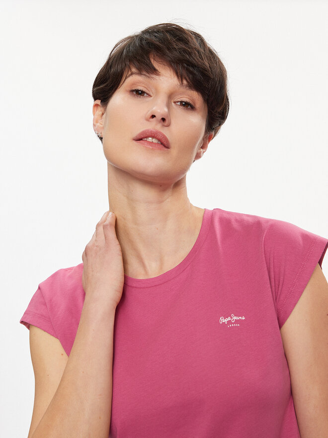 Pepe Jeans Pepe Jeans Marškinėliai Lory PL505853 Rožinė Regular Fit