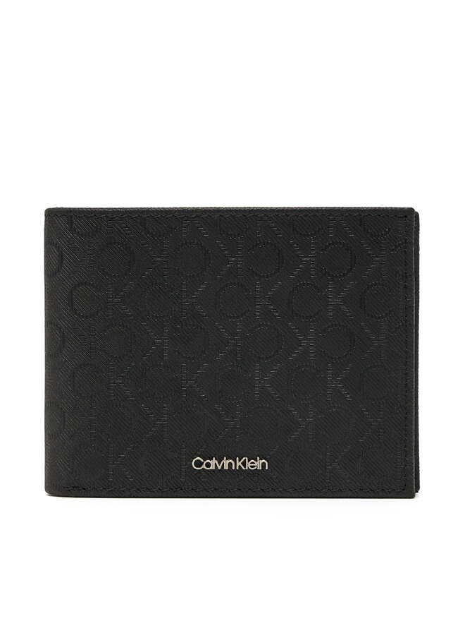 Calvin Klein Duży Portfel Męski Calvin Klein Ck Must Mono Bifold 5cc W/Coi K50K512703 Czarny