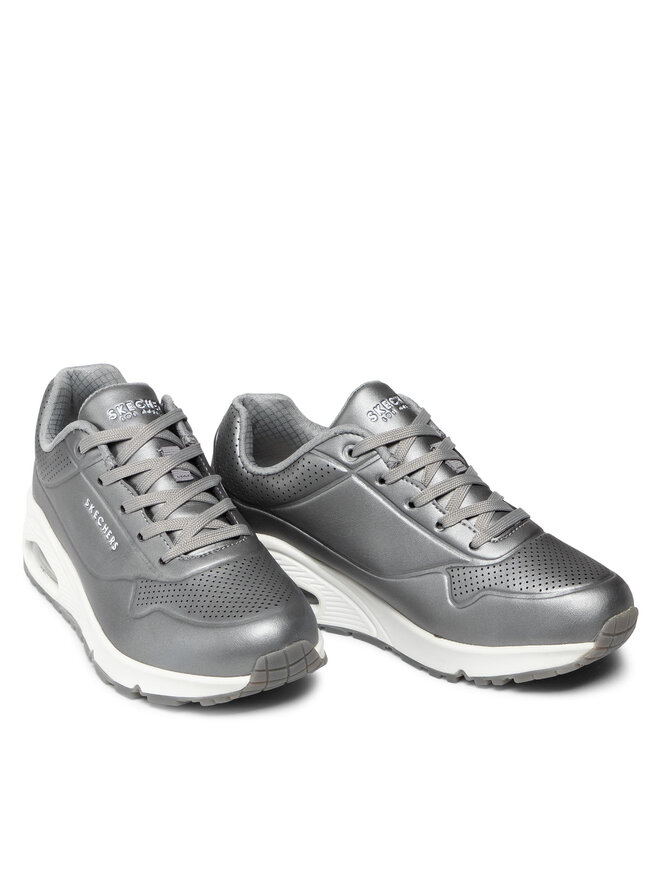 Skechers Sneakersy Skechers Rose Bold 73691/GUN Stříbrná