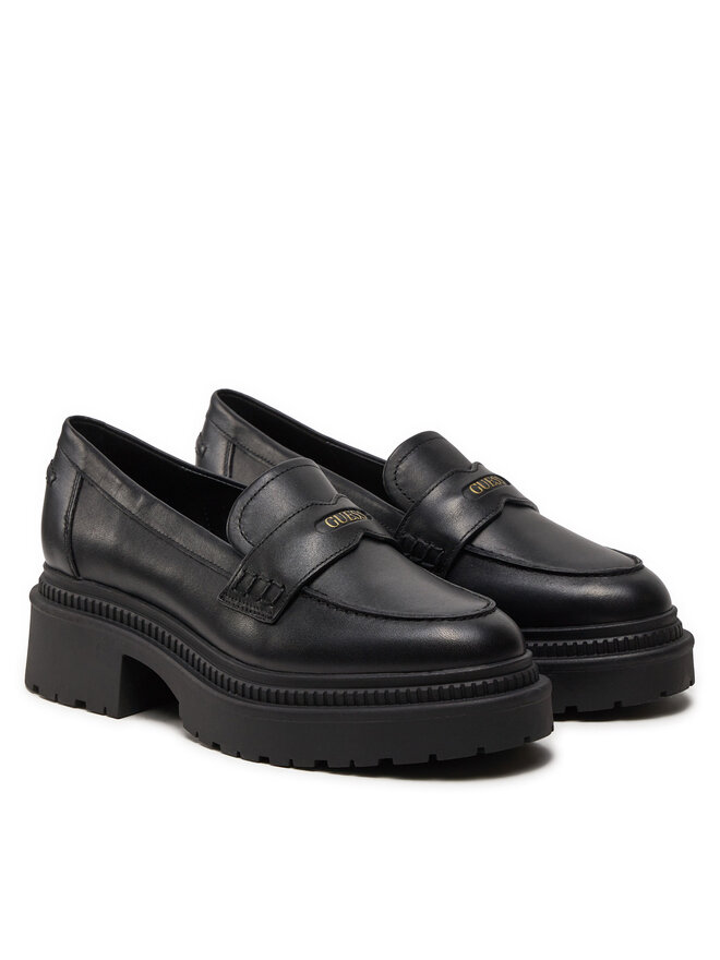 Guess Loafersy Guess Finda FLTFIN LEA14 Czarny
