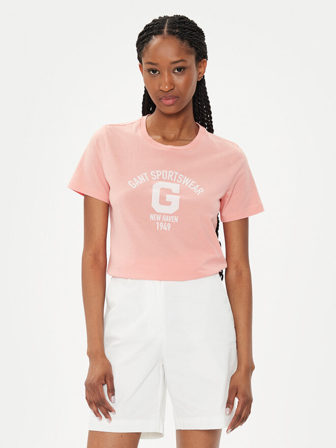 Gant Gant T-shirt Logo 4200849 Koraljna Regular Fit