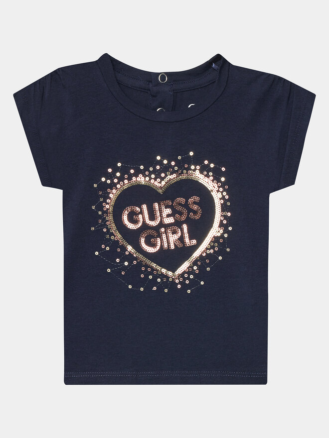 Guess Guess Póló K4RI25 K6YW4 Sötétkék Boxy Fit
