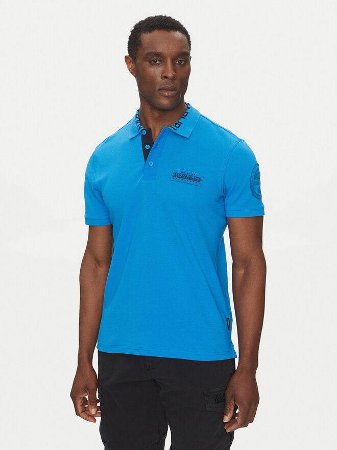 Napapijri Napapijri Polo marškinėliai E-Amundsen NP0A4IN9 Mėlyna Regular Fit
