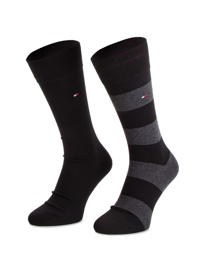 Tommy Hilfiger 2 pares de calcetines altos unisex Tommy Hilfiger 342021001 Negro
