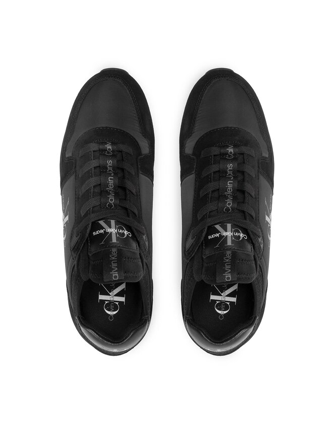 Calvin Klein Jeans Sneakersy Calvin Klein Jeans Runner Sock Laceup Ny-Lth YM0YM00553 Czarny