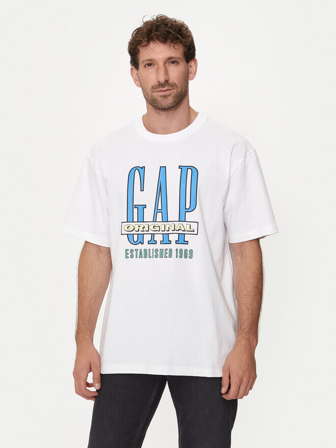 Gap Gap Marškinėliai 664006-01 Balta Regular Fit