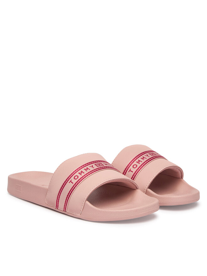 Tommy Hilfiger Pantoletten Tommy Hilfiger Logo Tape Webbing FW0FW09359 Rosa