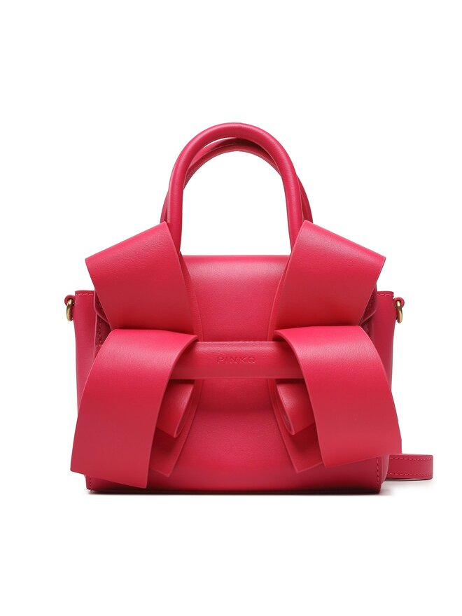☆NIEEH☆ SQUARE BAG_PINK PYTHON Różowa wiklinowa torebka Pinko - sklep Pyskaty Zamsz