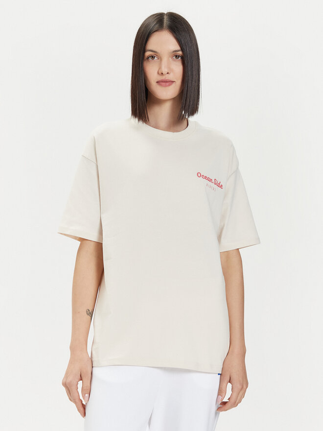 4F 4F Camiseta 4FWSS24TTSHF1265 Écru Oversize