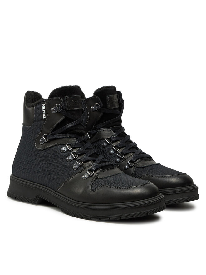 Tommy Hilfiger Kotníková obuv Tommy Hilfiger Hilfiger Warm Cordura Mix Boot FM0FM05180 Černá