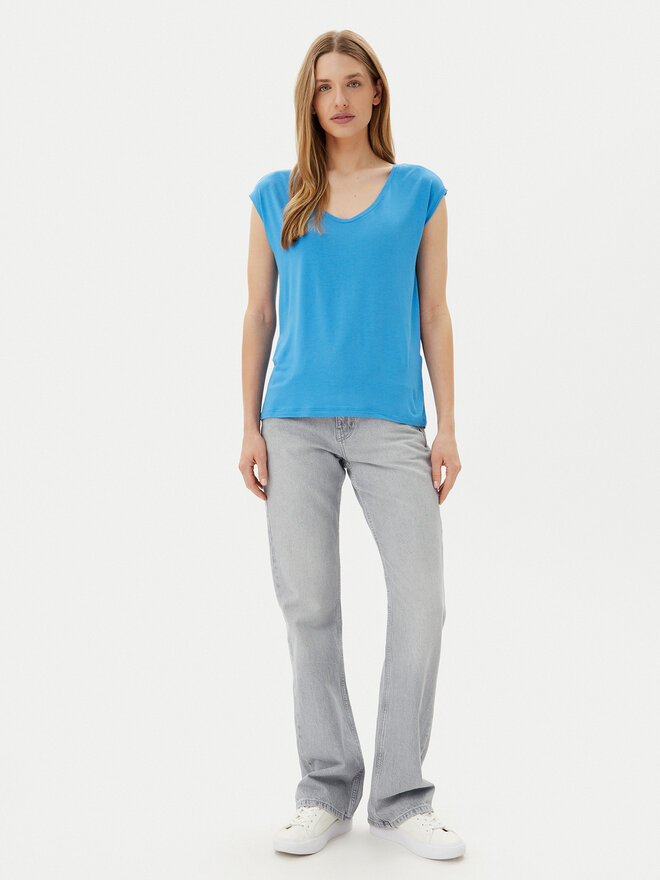 Pieces Pieces Футболка Billo 17078732 Голубий Loose Fit