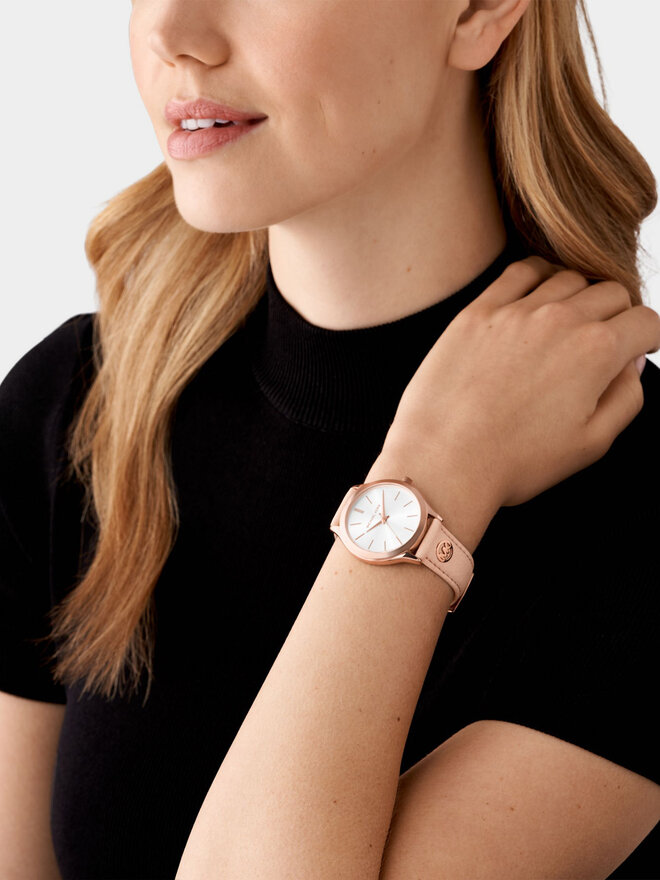 Michael Kors Zegarek Michael Kors Slim Runway MK7467 Różowy