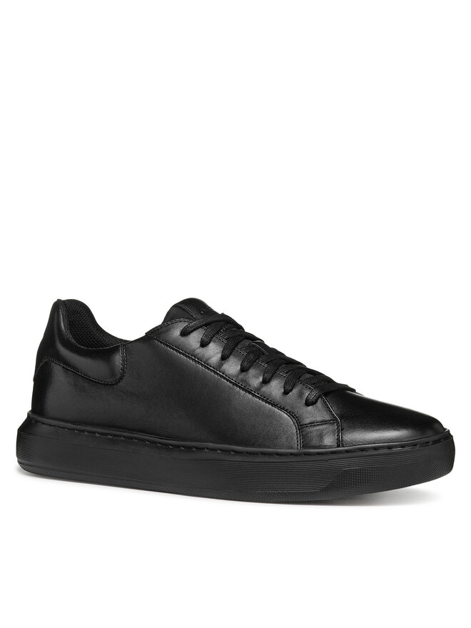 GEOX Men’s U Deiven Sand White Leather Trainers