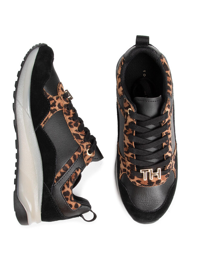 Sneakers Tommy Hilfiger Leo Print Sporty Sneaker FW0FW04529 Schwarz eschuhe