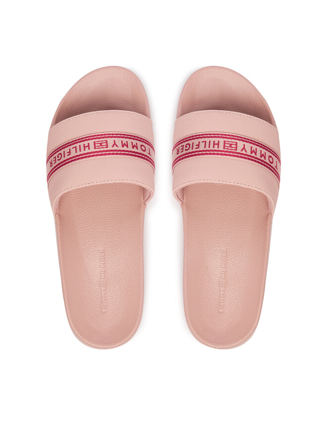 Tommy Hilfiger Pantoletten Tommy Hilfiger Logo Tape Webbing FW0FW09359 Rosa