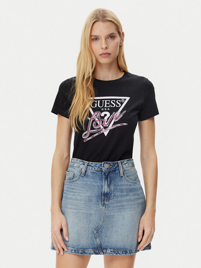 Guess Guess T-Shirt W5GI05 I3Z14 Μαύρο Regular Fit
