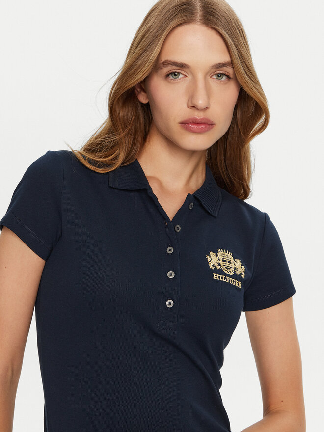 Tommy Hilfiger Tommy Hilfiger Pólóing Varsity WW0WW43931 Sötétkék Slim Fit