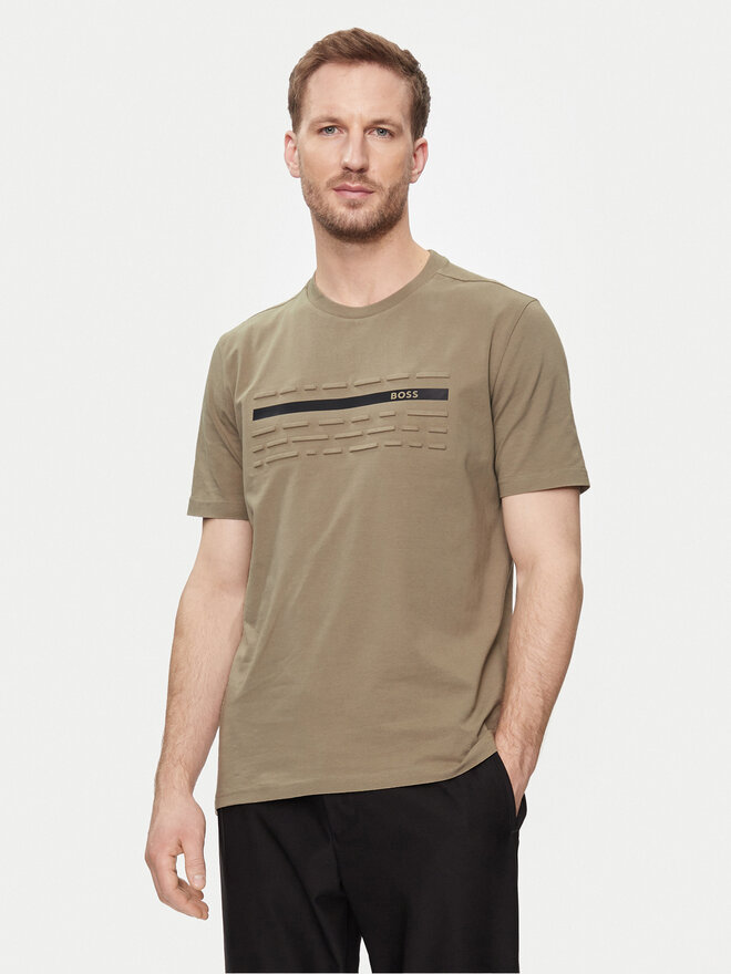 BOSS Boss Marškinėliai 50513010 Smėlio Regular Fit