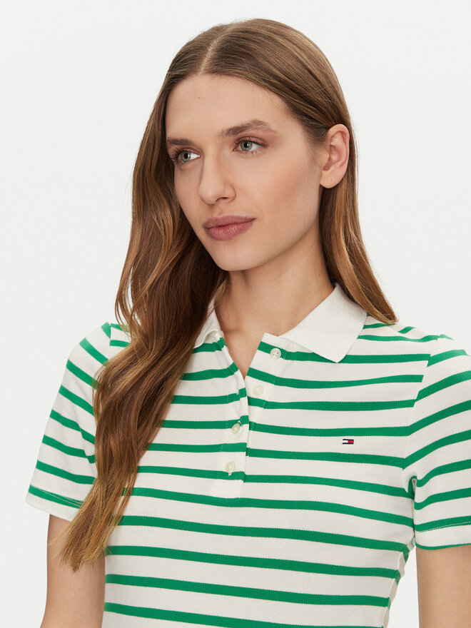 Tommy Hilfiger Tommy Hilfiger Polo marškinėliai 1985 WW0WW43225 Žalia Slim Fit