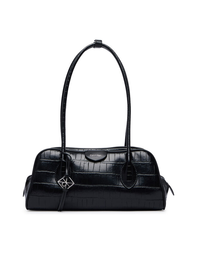 Calvin Klein Handtasche Calvin Klein Emblem Trio Croco Shoulder Bag LV04F3780G Schwarz