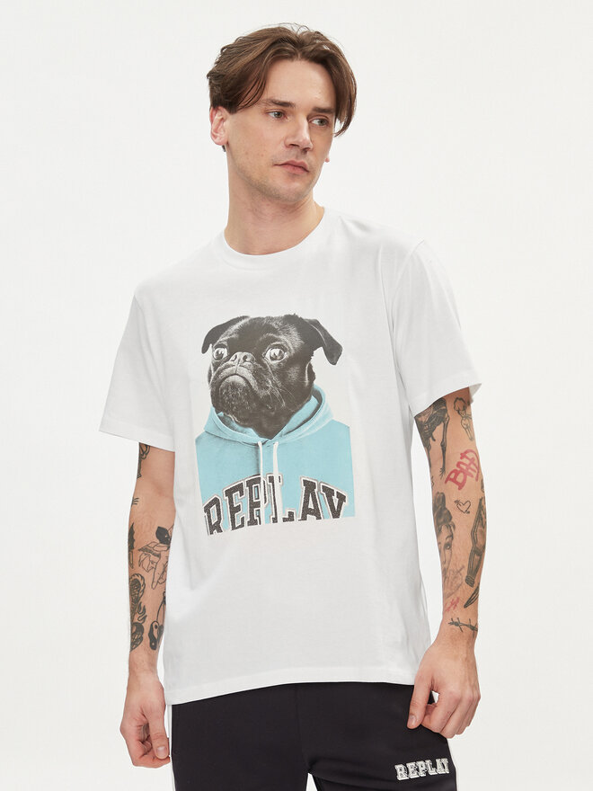 REPLAY Replay Marškinėliai M6808.000.22662 Balta Regular Fit