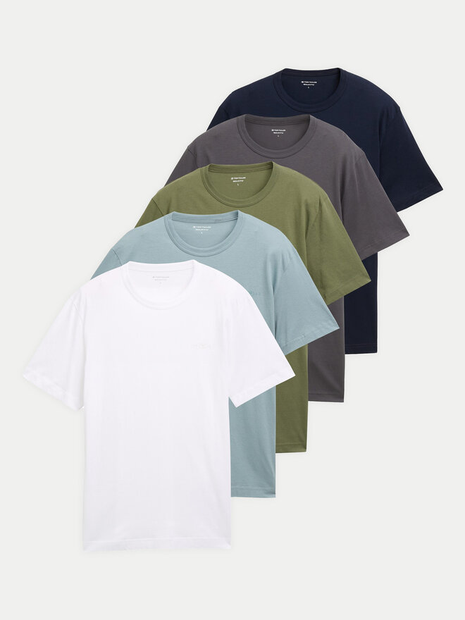 Tom Tailor Tom Tailor Set de 5 camisetas 1047052 De color Regular Fit