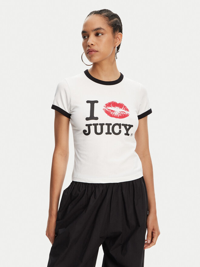 Juicy Couture Juicy Couture Camiseta I Kiss JCWCT125318 Blanco Slim Fit