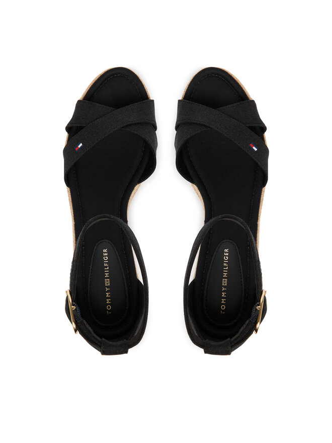 Tommy Hilfiger Espadrilles Tommy Hilfiger Mid Wedge Espad X Cross FW0FW09332 Schwarz