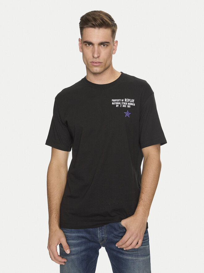 REPLAY Replay T-Shirt M6884 .000.2660 Schwarz Relaxed Fit
