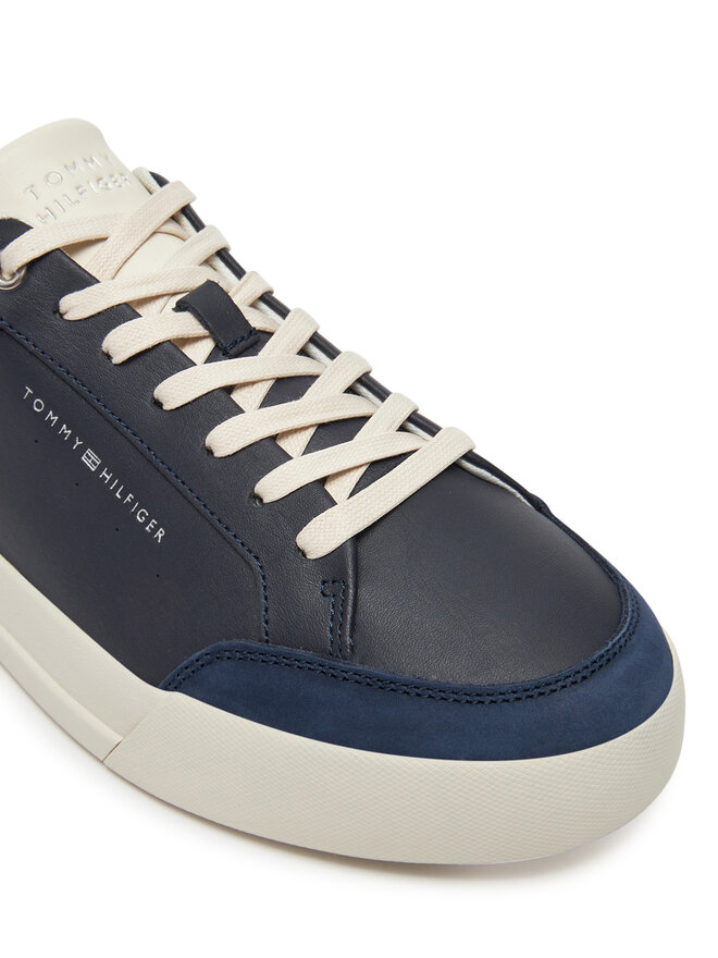 Tommy Hilfiger Sneakersy Tommy Hilfiger Court Mix Lnubuck FM0FM05410 Tmavomodrá
