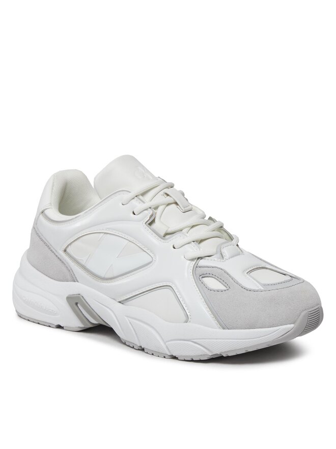 Calvin Klein Jeans Снікерcи Calvin Klein Jeans Retro Tennis Low Lace Mix Nbs Lu YW0YW01312 Білий