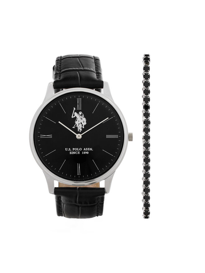 U.S. Polo Assn. Pulksteņa un rokassprādzes komplekts U.S. Polo Assn. Jeremy USP6391TW Melns