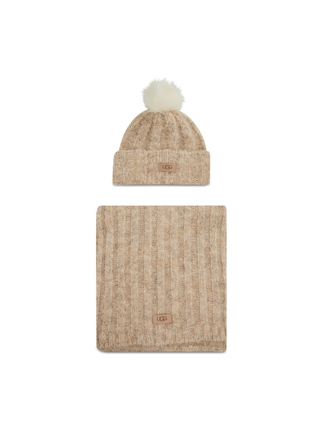 Ugg Set Schal und Mütze Ugg W Boucle Beanie And Scarf Set 20960 Beige