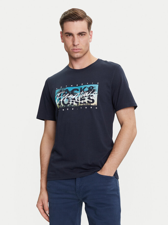 Jack&Jones Jack&Jones Marškinėliai Colton 12268438 Tamsiai mėlyna Standard Fit