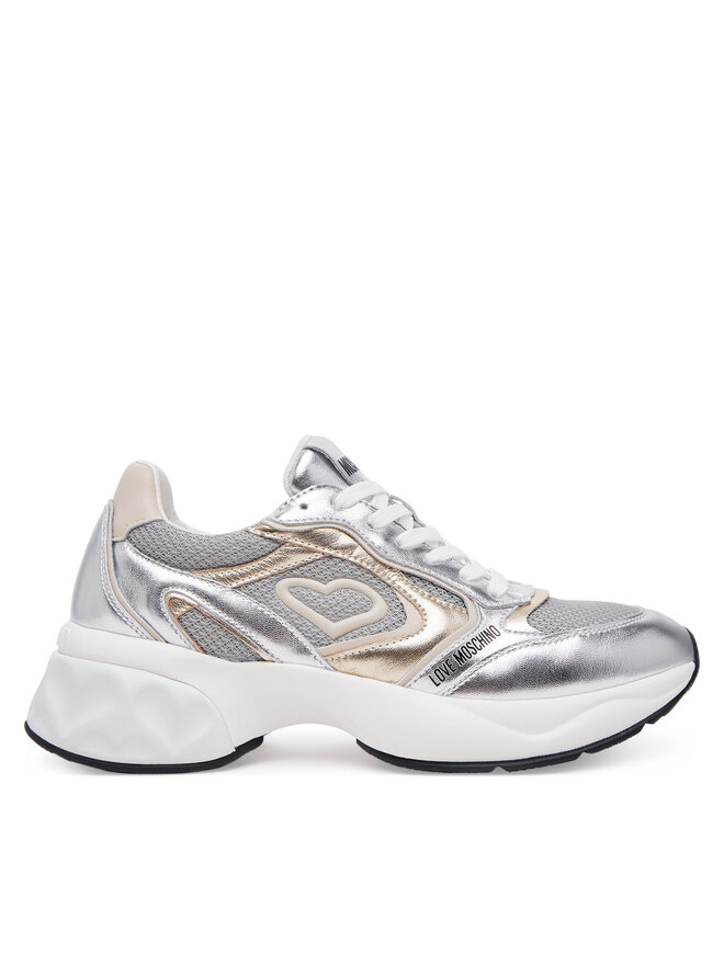 LOVE MOSCHINO Sneakersy LOVE MOSCHINO JA15296G1MIQG90A Srebrny