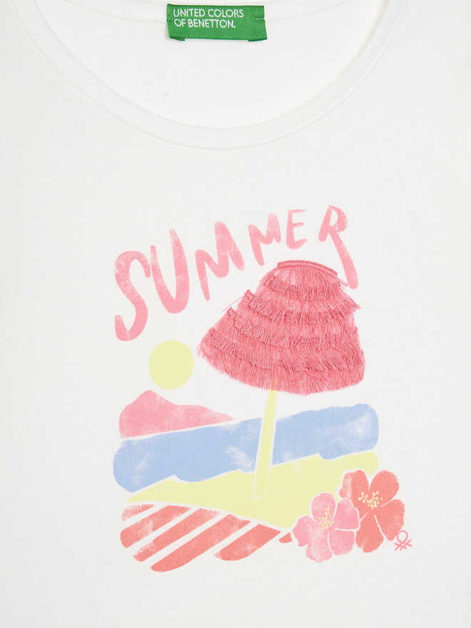 United Colors Of Benetton United Colors Of Benetton T-Shirt 3I1XG10JK Weiß Regular Fit