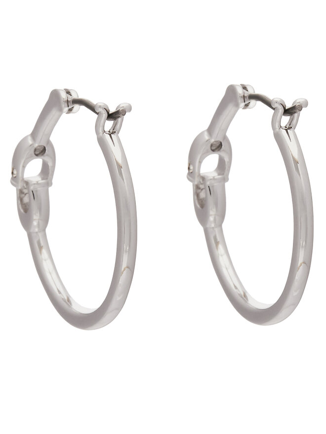 Coach Orecchini Coach Signature Hoop Earrings 37408160RHO030 Argento