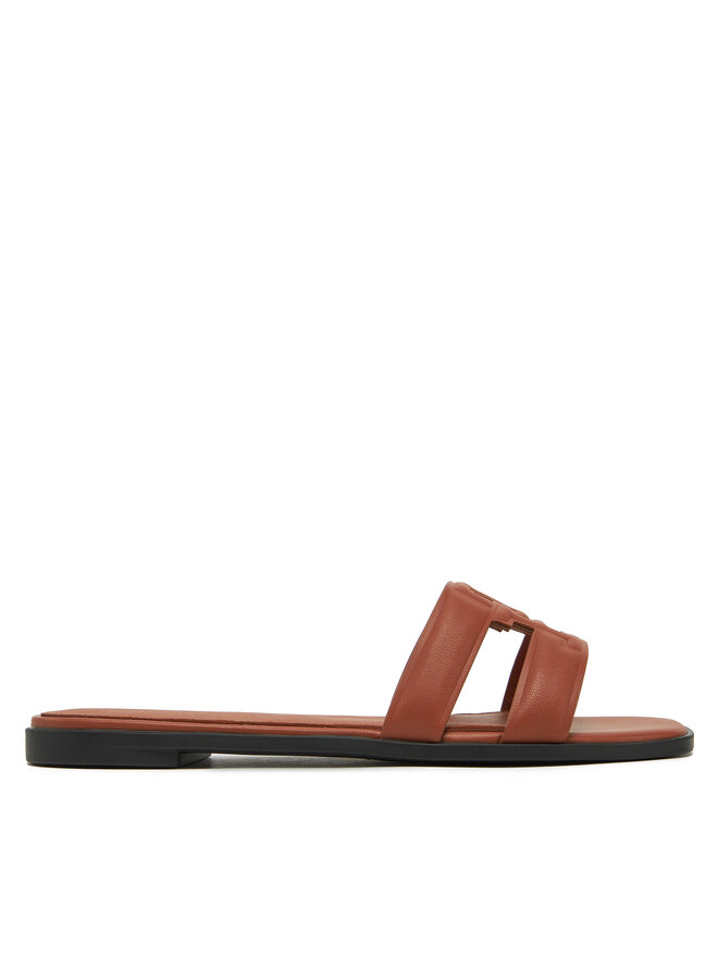Tommy Hilfiger Klapki Tommy Hilfiger Th Logo Strap Mule FW0FW08671 Brązowy