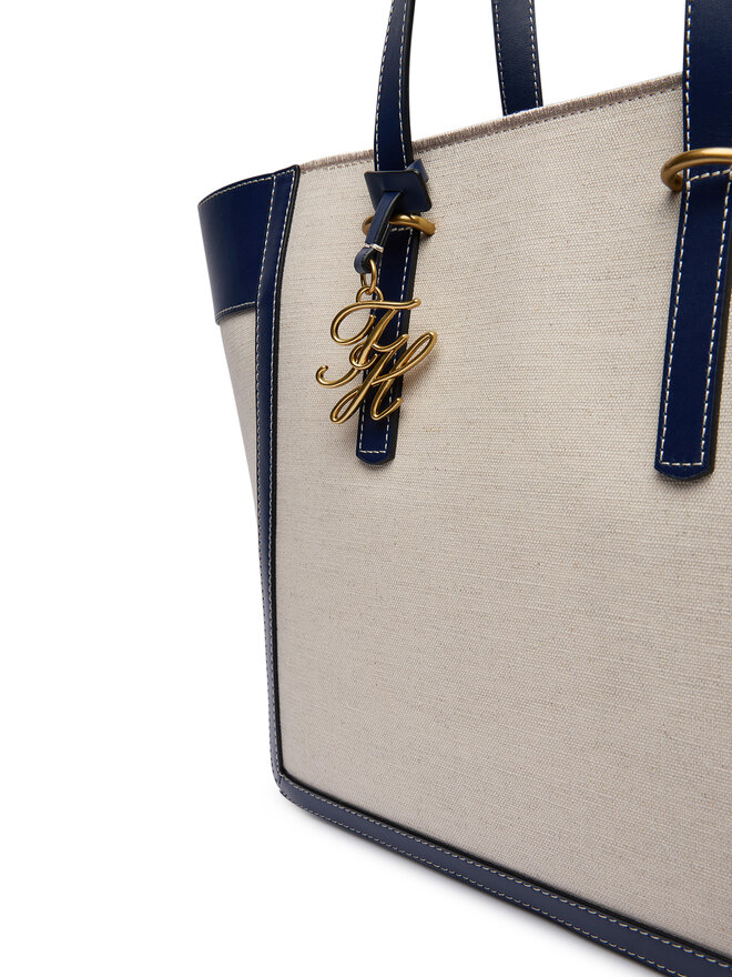 Tommy Hilfiger Handtasche Tommy Hilfiger Th Script Tote Canvas AW0AW18829 Creme