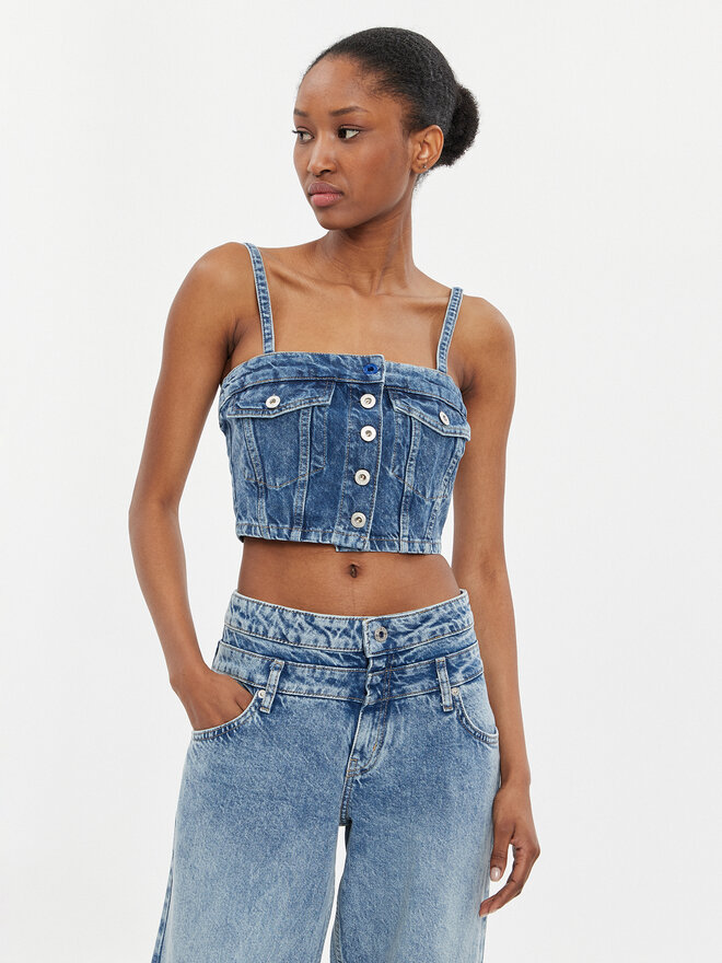 Karl Lagerfeld Jeans Karl Lagerfeld Jeans Felső 241J1600 Kék Slim Fit